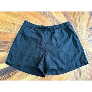 J. Crew Womens Linen Blend Drawstring Waist Shorts - Black, Casual